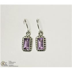 STERLING SILVER AMETHYST EARRINGS