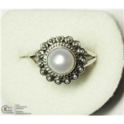 STERLING SILVER PEARL RING SIZE 6