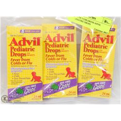 LOT OF 3 CHILDRENS ADVIL PEDIATRIC DROPS