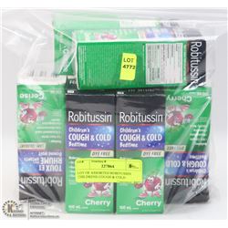 LOT OF ASSORTED ROBITUSSIN CHILDRENS COUGH & COLD
