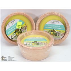 LOT OF 3 NEW CITRONELLA CANDLES