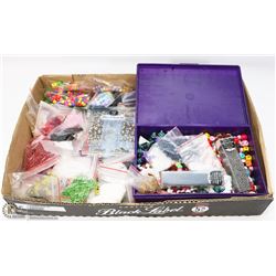 FLAT OF ASSORTED GLASS BEADS AND MORE