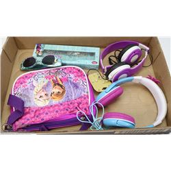 GIRLS "FROZEN" LOT, INCLUDES PURSE, SUNGLASSES,