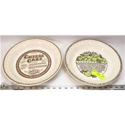 PAIR OF CERAMIC PIE PLATES