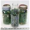 Image 1 : 3 ESTATE JARS OF ASSORTED MARBLES