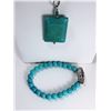 Image 1 : 18 - SILVER TONE & TURQUOISE BRACELET