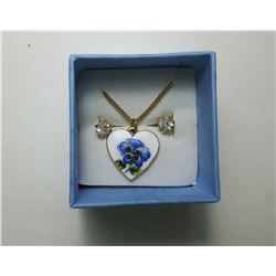 2 - PANSY HEART PENDANT