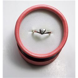 19 - 925 STAMPED SILVER HEART RING