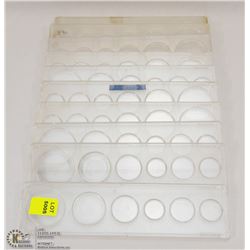 LOT OF 10 SNAP LOCK PLASTIC 6 COIN PROTECTORS