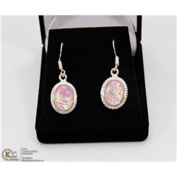 100-#AUSTRALIAN TRIPLE FIRE OPAL EARRINGS