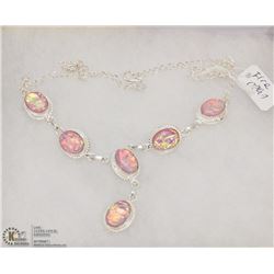 #101-AUSTRALIAN TRIPLE FIRE OPAL  NECKLACE