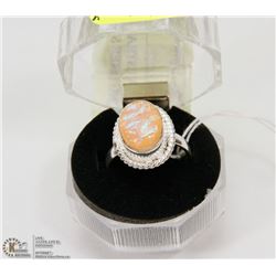 #103-AUSTRALIAN TRIPLE FIRE OPAL RING (FREE SIZE)