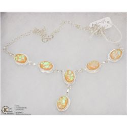 #104-AUSTRALIAN TRIPLE FIRE OPAL NECKLACE
