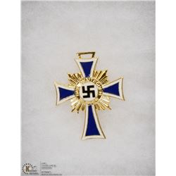 NAZI MOTHER'S CROSS PIN WITH SIGNATURE ON BACK