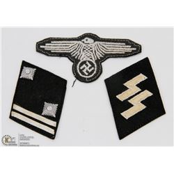 VINTAGE NAZI SS COLLAR PATCHES.