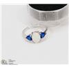 Image 1 : #47-TRIPLE FIRE OPAL & TOPAZ GEMSTONE RING