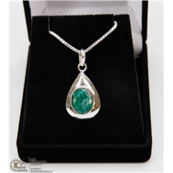 #28-NATURAL GREEN EMERALD PENDANT