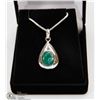 Image 1 : #28-NATURAL GREEN EMERALD PENDANT