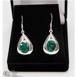 #26-NATURAL GREEN EMERALD EARRINGS