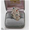 Image 1 : WOMAN INLAID MULTICOLOR STONE CRYSTAL RING