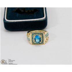 AQUAMARINE RING, LADIES SIZE 8 FASHION  JEWELRY