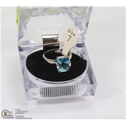 NEW CUBIC BLUE STONE RING SIZE 7