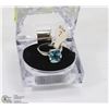 Image 1 : NEW CUBIC BLUE STONE RING SIZE 7