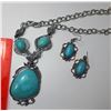 Image 1 : 5 - SILVER TONE & TURQUOISE PENDANT