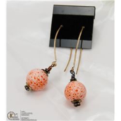 STERLING SILVER AND CORAL EARRINGS