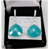 Image 1 : #15-BLUE CHALCEDONY & CZ GEMSTONE EARRINGS