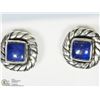 Image 1 : 2) STERLING SILVER LAPIS LAZULI EARRINGS