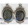Image 1 : 6) STERLING SILVER LABRADORITE EARRINGS