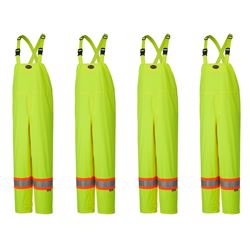 LOT OF 4 NEW HI-VIZ WATERPROOF SAFETY BIB-PANTS
