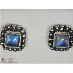 18) STERLING SILVER MOONSTONE EARRINGS