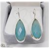 Image 1 : 20) STERLING SILVER CHALCEDONY EARRINGS