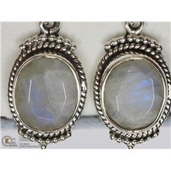 22) STERLING SILVER MOONSTONE EARRINGS