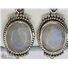 Image 1 : 22) STERLING SILVER MOONSTONE EARRINGS