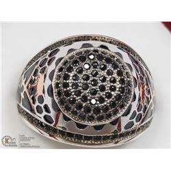 7) TWO TONED STERLING SILVER MEN'S RING SIZE 8.75