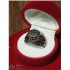Image 2 : 7) TWO TONED STERLING SILVER MEN'S RING SIZE 8.75