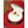 Image 2 : 33) STERLING SILVER RED AGATE RING SIZE 6.75