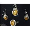 Image 1 : 42) STERLING SILVER TIGER'S EYE NECKLACE, RING