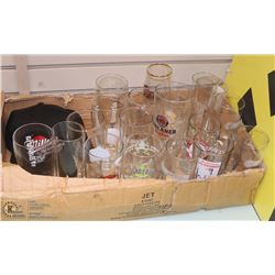 FLAT OF ASSORTED BEER GLASSES
