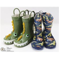 2 PACK CHILDS RUBBER BOOTS SIZE 5