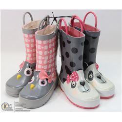 2 PACK CHILDS RUBBER BOOTS SIZE 8