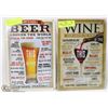 Image 1 : PAIR OF NEW NOVELTY BEER & WINE BAR SIGNS -