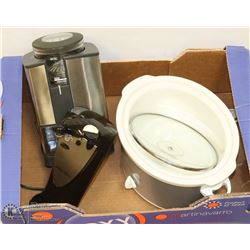 LOT OF COFFEE GRINDER , CROCK POT AND CAN OPENER
