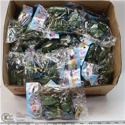 BOX OF NEW PLASTIC TOY SOLDIERS AND TANKS.
