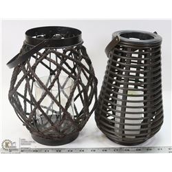 OUTDOOR CANDLE LANTERN AND BRAIDED OUTDOOR