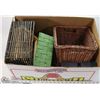 Image 1 : BOX OF WICKER AND WOOD BASKETS