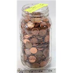 500ML MASON JAR FULL OF PENNY COIN